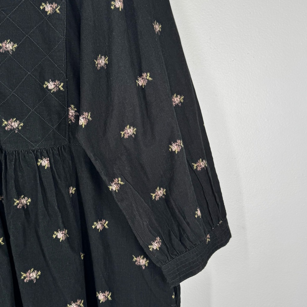 NWT Madewell Black Corduroy Mini Long Sleeve V-Neck Dress w/ Pockets Women’s XL - Picture 13 of 13
